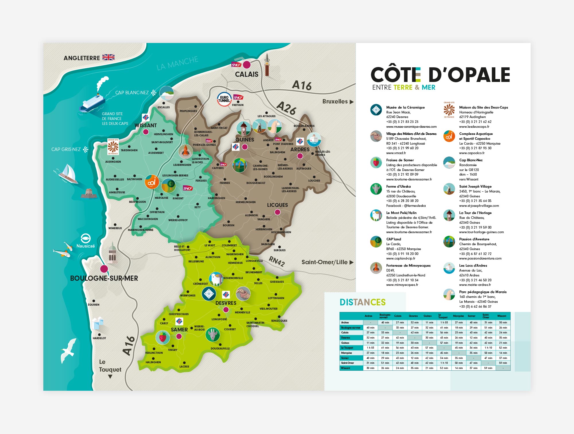 Carte touristique Côte d'Opale